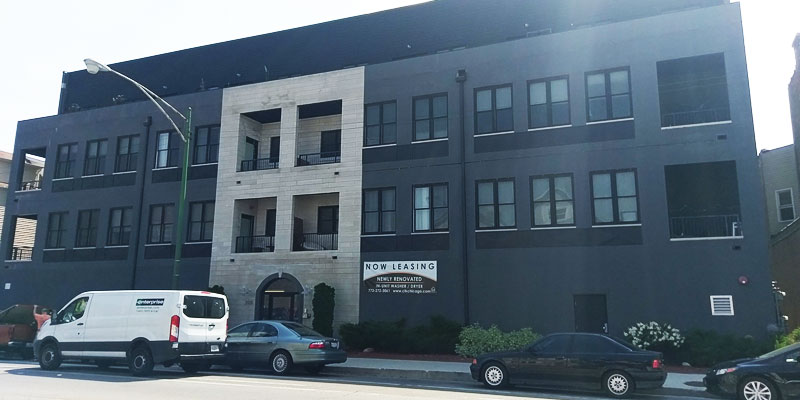 Photo of residential or commercial building painted black